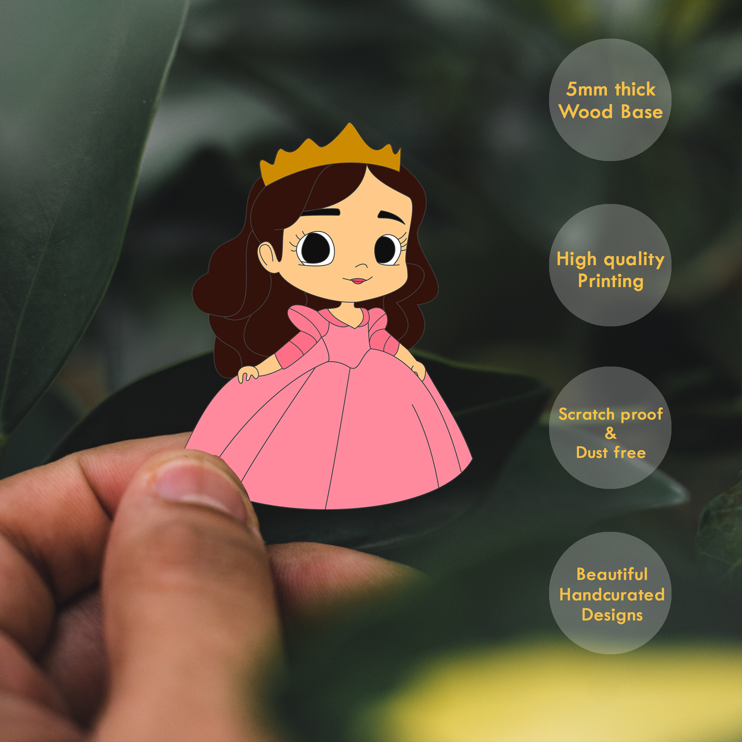 Wooden Fridge Magnet - Queen Girl